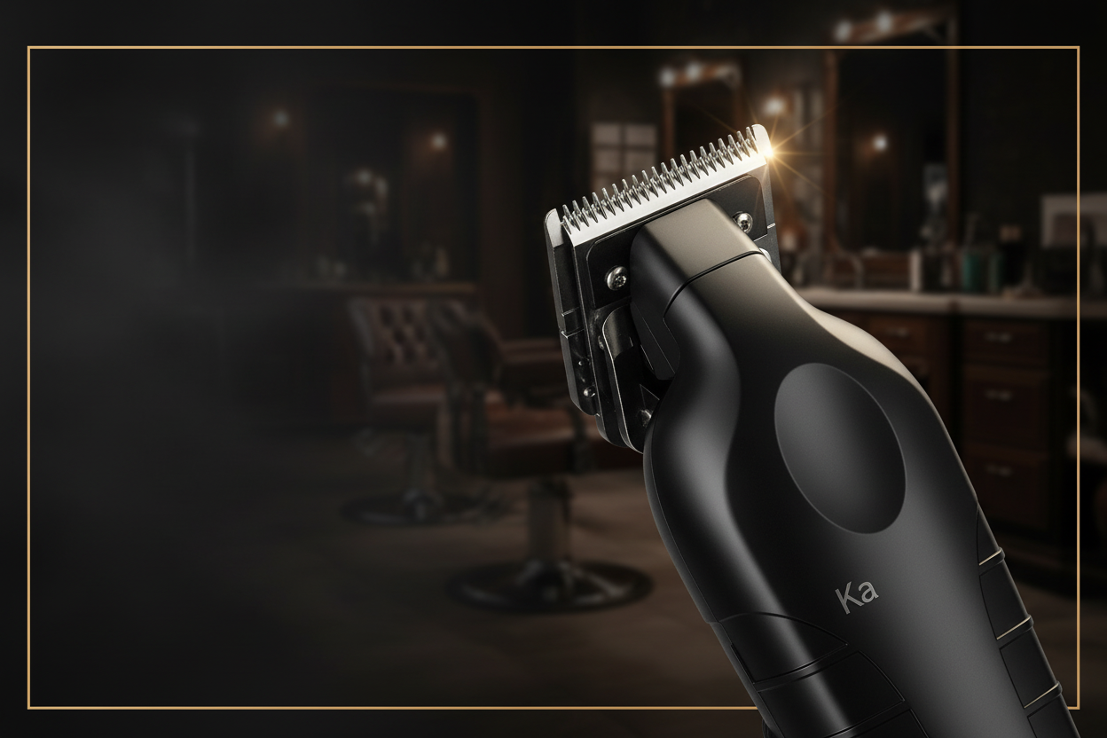 Kemei Hair Clipper Negro - Detalle cuchilla de titanio